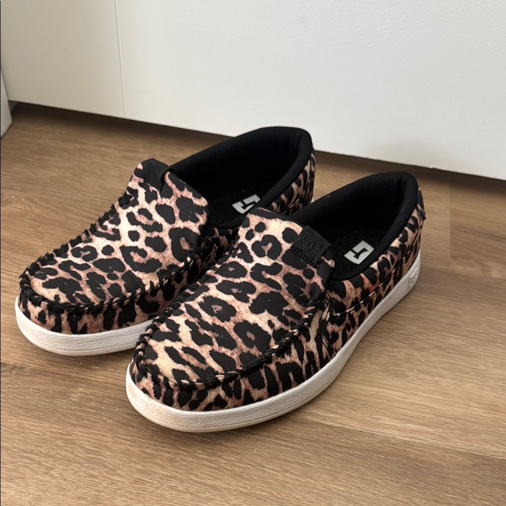 DC Leopard Print Slip-On Shoes